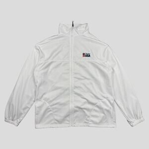 Vintage Team USA United States Olympic Committee White Zip-Up Track Jacket 2XL